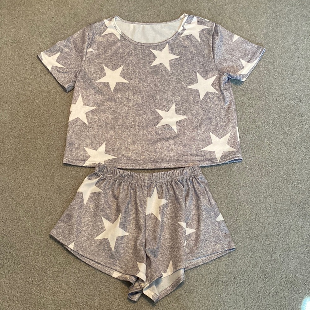 SHEIN Space Dye Star Print Pajama Set